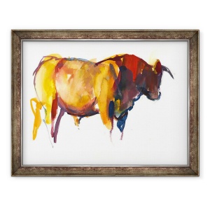 Tablou inramat - Mark Adlington - Sunset Bull, 70 x 90 cm