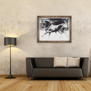 Tablou inramat - Mark Adlington - Taur Negru, 60 x 80 cm - Img 2