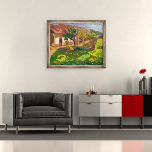 Tablou inramat - Marta Martonfi-Benke - Gradina in luna mai, 70 x 85 cm - Img 2