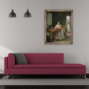 Tablou inramat - Martin Drolling - Portretul lui Marceline Desbordes-Valmore 1786-1859, 50 x 60 cm - Img 2