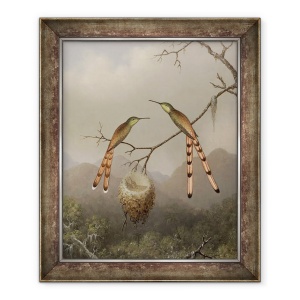 Tablou inramat - Martin Johnson Heade - Doua colibri cu puii lor, 50 x 60 cm