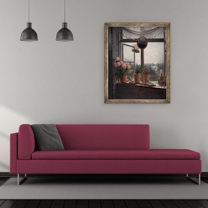 Tablou inramat - Martinus Rorbye - Vedere din camera artistului, 70 x 85 cm - Img 2