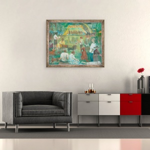 Tablou inramat - Mary Kuper - Spectacol caine II, 50 x 60 cm - Img 2