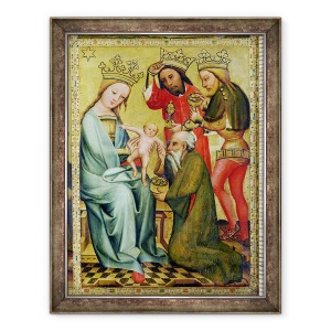 Tablou inramat - Master Bertram of Minden - Adorarea Magilor de la Altarul Sfantului Petru din Hamburg, Altarul Grabower, 70 x 90 cm