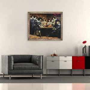 Tablou inramat - Mathieu Le Nain - Academia, sau intalnirea Amatorilor, 70 x 85 cm - Img 2