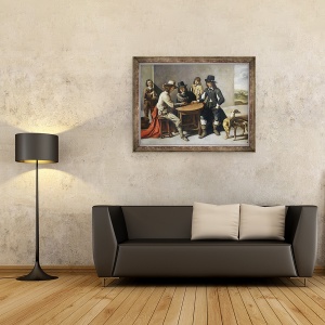 Tablou inramat - Mathieu Le Nain - Jucatori zaruri, 60 x 80 cm - Img 2