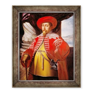 Tablou inramat - Matthaus Merian the Elder - Portretul lui Gustavus Adolphus, 70 x 85 cm
