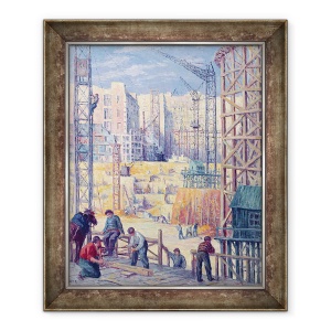 Tablou inramat - Maximilien Luce - Constructii in Paris, quai de Passy, 70 x 85 cm
