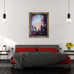 Tablou inramat - Maximilien Luce - Lucrarile de otel, 70 x 90 cm - Img 3
