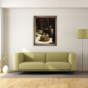 Tablou inramat - Michelangelo Merisi da Caravaggio - Cina de la Emmaus, detaliu I, 60 x 80 cm - Img 2