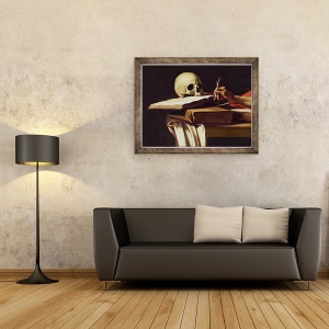 Tablou inramat - Michelangelo Merisi da Caravaggio - Sfantul Jerome Scriind, 60 x 80 cm - Img 2