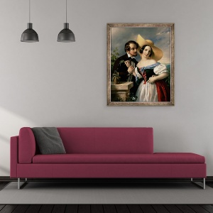 Tablou inramat - Miklos Barabas - Dalliance, 70 x 85 cm - Img 2