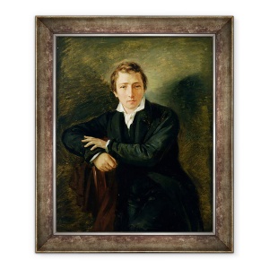 Tablou inramat - Moritz Daniel Oppenheim - Portret De Heinrich Heine 1797-1856 1831, 50 x 60 cm