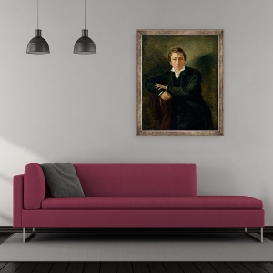 Tablou inramat - Moritz Daniel Oppenheim - Portret De Heinrich Heine 1797-1856 1831, 50 x 60 cm - Img 2