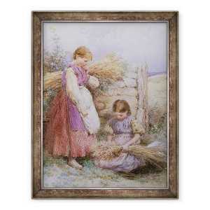 Tablou inramat - Myles Birket Foster - Tinerii culegatori, 60 x 80 cm