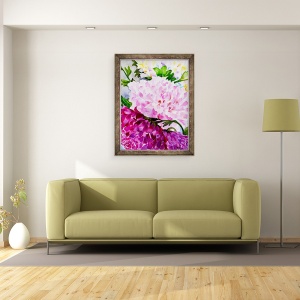 Tablou inramat - Neela Pushparaj - Bujor roz, 60 x 80 cm - Img 2