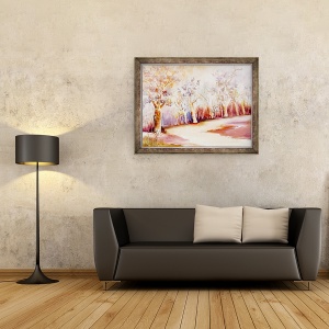 Tablou inramat - Neela Pushparaj - Calea cu Copaci, 60 x 80 cm - Img 2