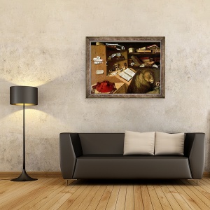Tablou inramat - Niccolo Antonio Colantonio - Sfantul Jerome Scoaterea unui ghimpe din laba leului, 60 x 80 cm - Img 2