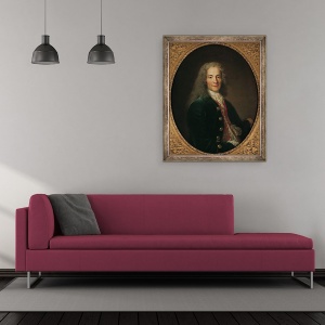 Tablou inramat - Nicholas de Largilliere - Portretul lui Voltaire 1694-1778 dupa 1718, 50 x 60 cm - Img 2