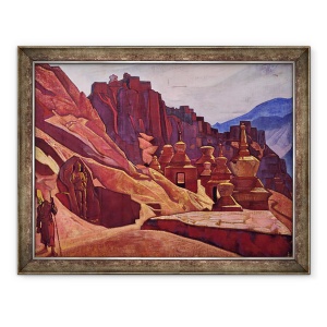 Tablou inramat - Nicholas Roerich - Manastirea Bonpo din Tibet, 60 x 80 cm