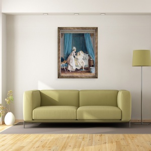 Tablou inramat - Niclas II Lafrensen - Doamna Iesind din pat, 60 x 80 cm - Img 2