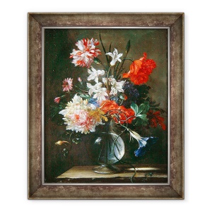 Tablou inramat - Nicolas Baudesson - Flori intr-o vaza de sticla, 50 x 60 cm