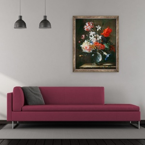Tablou inramat - Nicolas Baudesson - Flori intr-o vaza de sticla, 50 x 60 cm - Img 2
