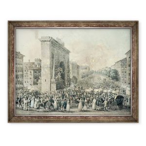 Tablou inramat - Nicolas Joseph Vergnaux - Intrarea lui Ludovic al XVIII-lea 1755-1824 prin Porte Saint-Denis, 70 x 90 cm