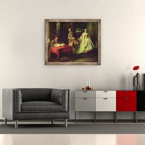 Tablou inramat - Nicolas Lancret - Gallant Hour, 50 x 60 cm - Img 2