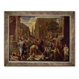 Tablou inramat - Nicolas Poussin - Ciuma Ashdodului, sau Filistenii loviti de ciuma, 70 x 90 cm
