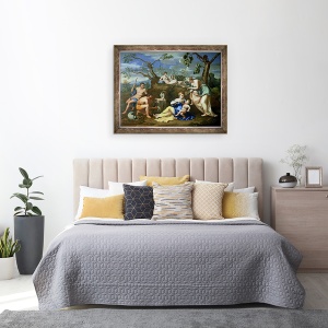 Tablou inramat - Nicolas Poussin - Hranirea copilului Jupiter, 70 x 90 cm - Img 3