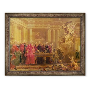 Tablou inramat - Noel Halle - Magistratii din Paris primesc vesti despre pace, 60 x 80 cm