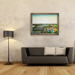 Tablou inramat - Noel Paine - Thames Gateway de iarna, 70 x 90 cm - Img 2