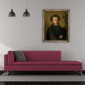 Tablou inramat - Orest Adamovich Kiprensky - Portretul lui Alexander Puskin, 50 x 60 cm - Img 2