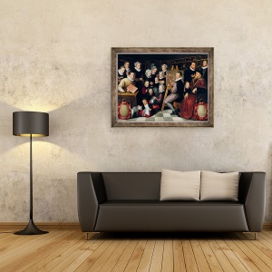 Tablou inramat - Otto van Veen - Pictura artistului, inconjurat de familia sa, 60 x 80 cm - Img 2