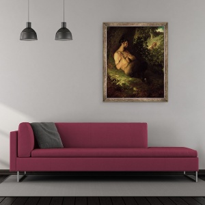 Tablou inramat - Pal Szinyei Merse - Faun si nimfa, 50 x 60 cm - Img 2