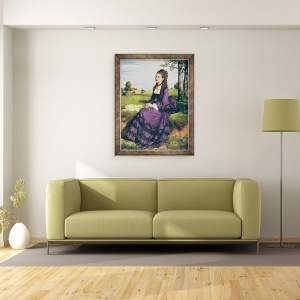 Tablou inramat - Pal Szinyei Merse - Femeie in Violet, 60 x 80 cm - Img 2