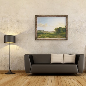 Tablou inramat - Patrick Nasmyth - O vedere de Cessford si satul Caverton, Roxboroughshire in departare, 60 x 80 cm - Img 2