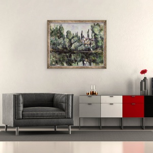 Tablou inramat - Paul Cezanne - Bancile din Marne, 50 x 60 cm - Img 2