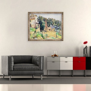 Tablou inramat - Paul Cezanne - Casa de la Bellevue I, 50 x 60 cm - Img 2
