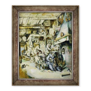 Tablou inramat - Paul Cezanne - Familie taraneasca intr-un interior, 70 x 85 cm