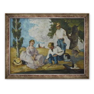 Tablou inramat - Paul Cezanne - Picnic pe malul raului, 70 x 90 cm