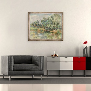 Tablou inramat - Paul Cezanne - Riverbank, 50 x 60 cm - Img 2