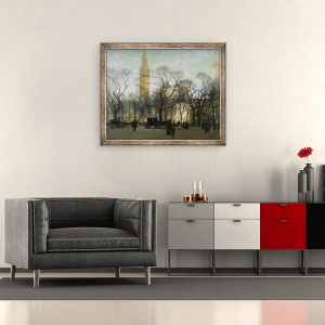 Tablou inramat - Paul Cornoyer - Dupa-amiaza Piata Madison, 50 x 60 cm - Img 2