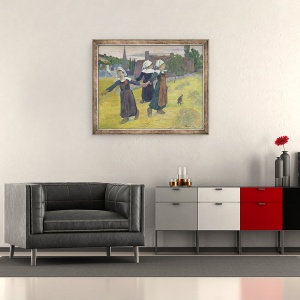 Tablou inramat - Paul Gauguin - Dans Breton Fete, Pont-Aven, 70 x 85 cm - Img 2