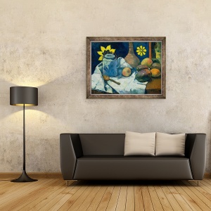 Tablou inramat - Paul Gauguin - Natura moarta cu ceainic si fructe, 70 x 90 cm - Img 2