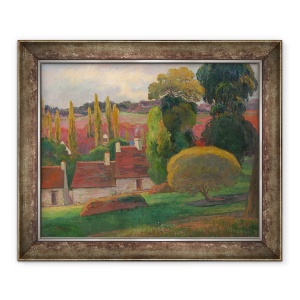 Tablou inramat - Paul Gauguin - O Ferma in Bretania, 50 x 60 cm
