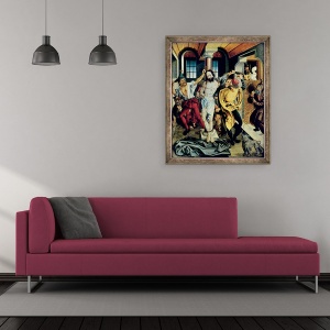 Tablou inramat - Paul Lautensack - Flagelarea lui Hristos, 50 x 60 cm - Img 2