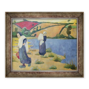Tablou inramat - Paul Serusier - Washerwomen la raul Laita, langa Pouldu, 50 x 60 cm