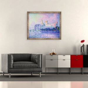 Tablou inramat - Paul Signac - Chateau des Papes, Avignon, 50 x 60 cm - Img 2